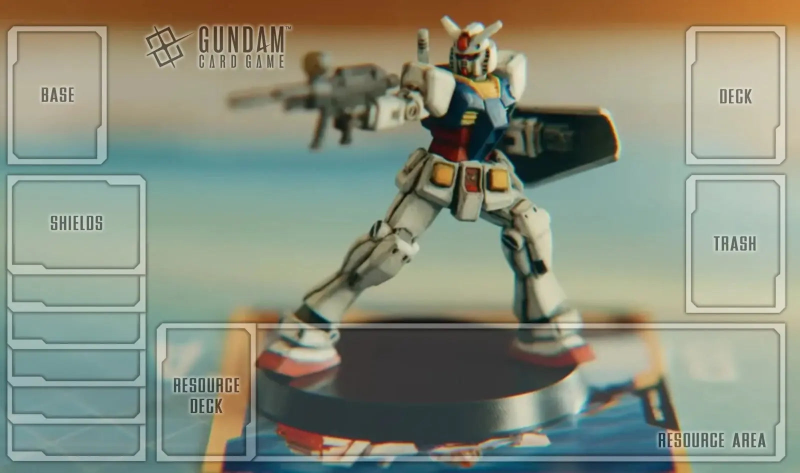 Gundam Card Game Playmat – Custom Gaming Desk Mat with Zones (Base, Shields, Deck, Trash, Resource) | TCG & CCG Playmat