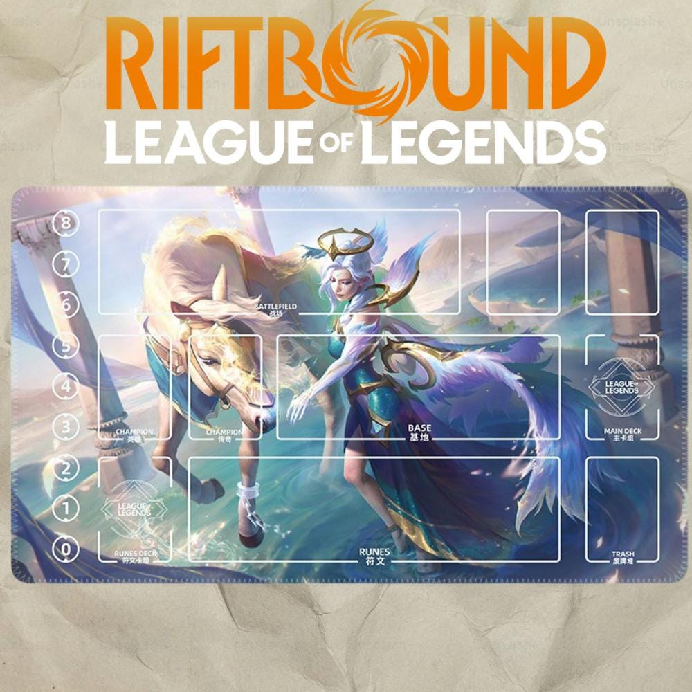 Dawnbringer Morgana Playmat: Stitched Edge Trading Card Game - 24" x 14"